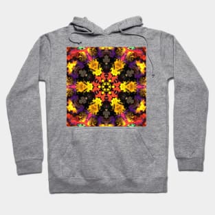 Psychedelic Kaleidoscope Yellow Orange and Purple Hoodie